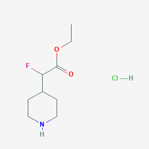 molecular formula C9H17ClFNO2 B15530365 Ethyl 2-fluoro-2-(piperidin-4-yl)acetate hydrochloride 