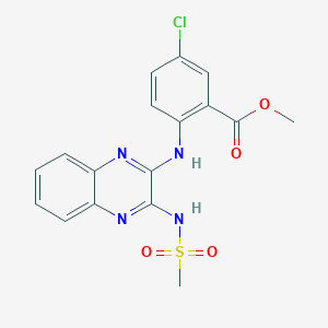 molecular formula C17H15ClN4O4S B15530392 Methyl 5-chloro-2-({3-[(methylsulfonyl)amino]quinoxalin-2-yl}amino)benzoate 