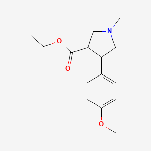 molecular formula C15H21NO3 B15530567 Ethyl 4-(4-methoxyphenyl)-1-methylpyrrolidine-3-carboxylate 