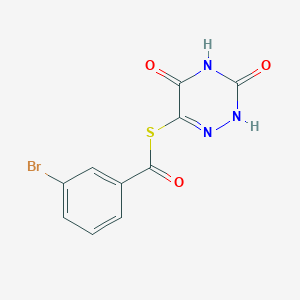 molecular formula C10H6BrN3O3S B15530605 S-(3,5-dihydroxy-1,2,4-triazin-6-yl) 3-bromobenzenecarbothioate 