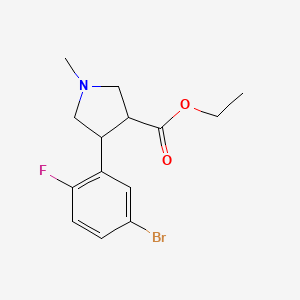 molecular formula C14H17BrFNO2 B15530663 Ethyl 4-(5-bromo-2-fluorophenyl)-1-methylpyrrolidine-3-carboxylate 