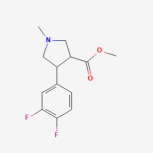 molecular formula C13H15F2NO2 B15530774 Methyl 4-(3,4-difluorophenyl)-1-methylpyrrolidine-3-carboxylate 