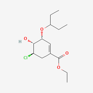 molecular formula C14H23ClO4 B15531307 Ethyl (3R,4R,5R)-5-chloro-4-hydroxy-3-(pentan-3-yloxy)cyclohex-1-ene-1-carboxylate 