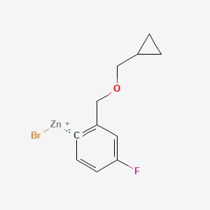 2-[(Cyclopropanemethoxy)methyl]-4-fluorophenylZinc bromide