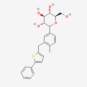 (2R,3S,4R,5R)-2-(Hydroxymethyl)-6-(4-methyl-3-((5-phenylthiophen-2-yl)methyl)phenyl)tetrahydro-2H-pyran-3,4,5-triol