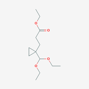 molecular formula C13H24O4 B15531886 Ethyl 3-(1-(diethoxymethyl)cyclopropyl)propanoate 