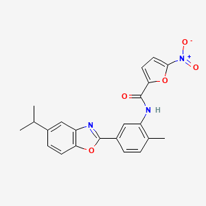 N-{2-methyl-5-[5-(propan-2-yl)-1,3-benzoxazol-2-yl]phenyl}-5-nitrofuran-2-carboxamide