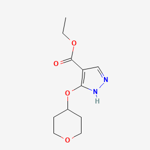 ethyl 3-((tetrahydro-2H-pyran-4-yl)oxy)-1H-pyrazole-4-carboxylate