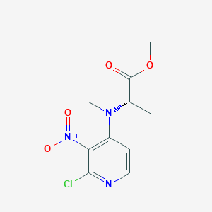 molecular formula C10H12ClN3O4 B15532059 Methyl N-(2-chloro-3-nitropyridin-4-yl)-N-methyl-L-alaninate 