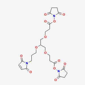 molecular formula C24H29N3O13 B15532165 Bis(2,5-dioxopyrrolidin-1-yl) 3,3'-((2-(3-(2,5-dioxo-2,5-dihydro-1H-pyrrol-1-yl)propoxy)propane-1,3-diyl)bis(oxy))dipropionate 