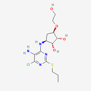 (1R,2R,3S,5R)-3-((5-Amino-6-chloro-2-(propylthio)pyrimidin-4-yl)amino)-5-(2-hydroxyethoxy)cyclopentane-1,2-diol