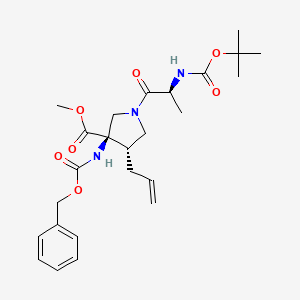 Methyl (3R,4S)-4-allyl-3-(((benzyloxy)carbonyl)amino)-1-((tert-butoxycarbonyl)-L-alanyl)pyrrolidine-3-carboxylate