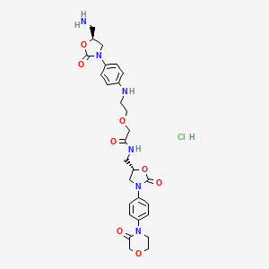 2-(2-((4-((S)-5-(Aminomethyl)-2-oxooxazolidin-3-yl)phenyl)amino)ethoxy)-N-(((S)-2-oxo-3-(4-(3-oxomorpholino)phenyl)oxazolidin-5-yl)methyl)acetamide hydrochloride