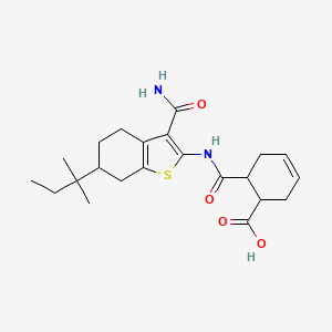 6-{[3-Carbamoyl-6-(2-methylbutan-2-yl)-4,5,6,7-tetrahydro-1-benzothiophen-2-yl]carbamoyl}cyclohex-3-ene-1-carboxylic acid