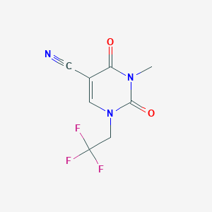 3-Methyl-2,4-dioxo-1-(2,2,2-trifluoroethyl)-1,2,3,4-tetrahydropyrimidine-5-carbonitrile