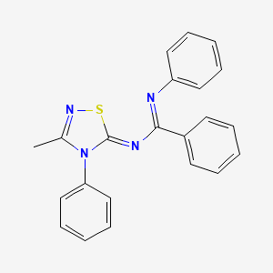 N-(3-methyl-4-phenyl-1,2,4-thiadiazol-5-ylidene)-N'-phenylbenzenecarboximidamide