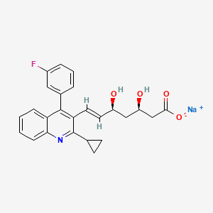 molecular formula C25H23FNNaO4 B15532760 Sodium (3R,5S,E)-7-(2-cyclopropyl-4-(3-fluorophenyl)quinolin-3-yl)-3,5-dihydroxyhept-6-enoate 