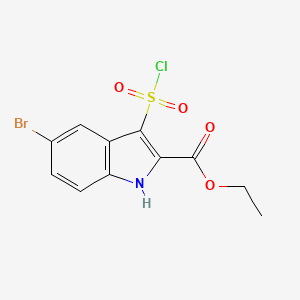 molecular formula C11H9BrClNO4S B15532868 Ethyl 5-bromo-3-(chlorosulfonyl)-1H-indole-2-carboxylate 