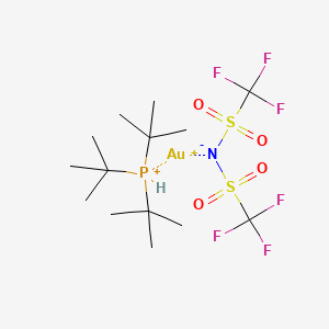 molecular formula C14H28AuF6NO4PS2+ B15532928 Bis(trifluoromethylsulfonyl)azanide;gold(1+);tritert-butylphosphanium 