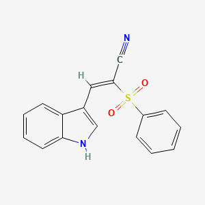 (2Z)-3-(1H-indol-3-yl)-2-(phenylsulfonyl)prop-2-enenitrile