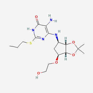 5-Amino-6-(((3aS,4R,6S,6aR)-6-(2-hydroxyethoxy)-2,2-dimethyltetrahydro-4H-cyclopenta[d][1,3]dioxol-4-yl)amino)-2-(propylthio)pyrimidin-4-ol