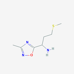 1-(3-Methyl-1,2,4-oxadiazol-5-yl)-3-(methylsulfanyl)propan-1-amine