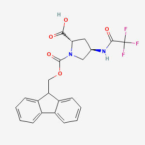 (2S,4R)-1-(9H-fluoren-9-ylmethoxycarbonyl)-4-[(2,2,2-trifluoroacetyl)amino]pyrrolidine-2-carboxylic acid