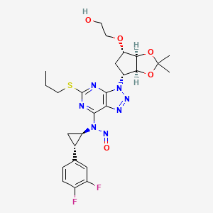 N-((1R,2S)-2-(3,4-Difluorophenyl)cyclopropyl)-N-(3-((3aS,4R,6S,6aR)-6-(2-hydroxyethoxy)-2,2-dimethyltetrahydro-4H-cyclopenta[d][1,3]dioxol-4-yl)-5-(propylthio)-3H-[1,2,3]triazolo[4,5-d]pyrimidin-7-yl)nitrous amide