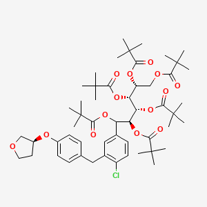 (2S,3R,4R,5R)-1-(4-Chloro-3-(4-(((S)-tetrahydrofuran-3-yl)oxy)benzyl)phenyl)hexane-1,2,3,4,5,6-hexayl hexakis(2,2-dimethylpropanoate) (Empagliflozin Impurity pound(c)