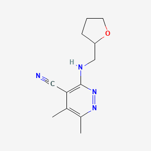 5,6-Dimethyl-3-(((tetrahydrofuran-2-yl)methyl)amino)pyridazine-4-carbonitrile