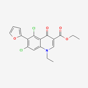 Ethyl 5,7-dichloro-1-ethyl-6-(furan-2-yl)-4-oxo-1,4-dihydroquinoline-3-carboxylate