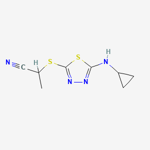 2-((5-(Cyclopropylamino)-1,3,4-thiadiazol-2-yl)thio)propanenitrile