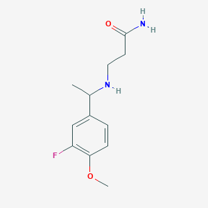 3-((1-(3-Fluoro-4-methoxyphenyl)ethyl)amino)propanamide