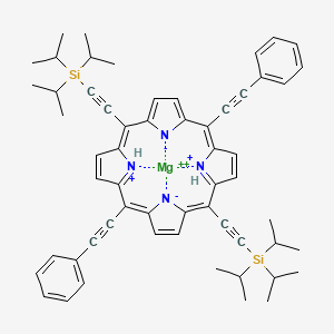 molecular formula C58H62MgN4Si2+2 B15534016 Magnesium, [5,15-bis(2-phenylethynyl)-10,20-bis[2-[tris(1-methylethyl)silyl]ethynyl]-21H,23H-porphinato(2-)-|EN21,|EN22,|EN23,|EN24]-, (SP-4-1)- 