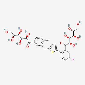 (2R,3S,4R,5R)-1-(3-((5-(4-Fluoro-2-((2R,3S,4R,5R)-2,3,4,5,6-pentahydroxyhexanoyl)phenyl)thiophen-2-yl)methyl)-4-methylphenyl)-2,3,4,5,6-pentahydroxyhexan-1-one