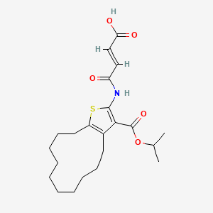 (2E)-4-oxo-4-({3-[(propan-2-yloxy)carbonyl]-4,5,6,7,8,9,10,11,12,13-decahydrocyclododeca[b]thiophen-2-yl}amino)but-2-enoic acid