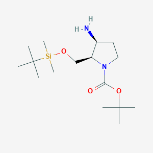 (2R,3S)-tert-Butyl 3-amino-2-(((tert-butyldimethylsilyl)oxy)methyl)pyrrolidine-1-carboxylate