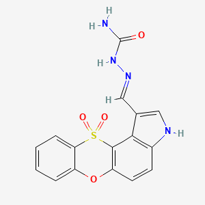 (2E)-2-[(11,11-dioxido-3H-[1,4]benzoxathiino[3,2-e]indol-1-yl)methylidene]hydrazinecarboxamide