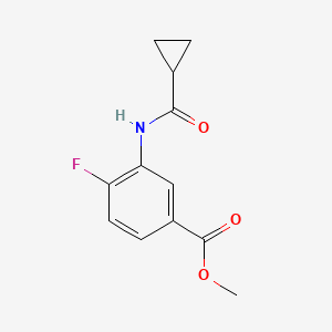 molecular formula C12H12FNO3 B15534418 Methyl 3-(cyclopropanecarboxamido)-4-fluorobenzoate 