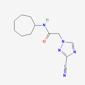 2-(3-cyano-1H-1,2,4-triazol-1-yl)-N-cycloheptylacetamide