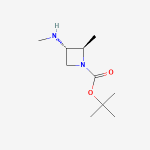 molecular formula C10H20N2O2 B15534587 Rel-tert-butyl (2R,3S)-2-methyl-3-(methylamino)azetidine-1-carboxylate 