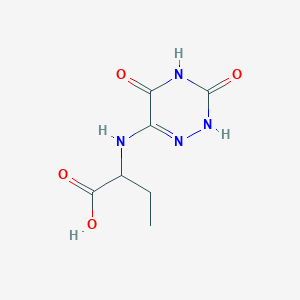 2-[(5-Hydroxy-3-oxo-2,3-dihydro-1,2,4-triazin-6-yl)amino]butanoic acid