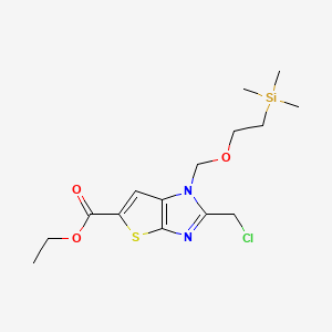 Ethyl 2-(chloromethyl)-1-((2-(trimethylsilyl)ethoxy)methyl)-1H-thieno[2,3-d]imidazole-5-carboxylate