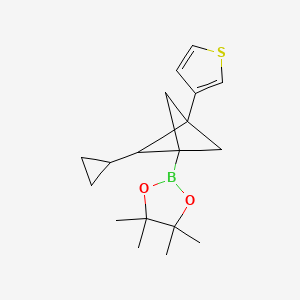 2-(2-Cyclopropyl-3-(thiophen-3-yl)bicyclo[1.1.1]pentan-1-yl)-4,4,5,5-tetramethyl-1,3,2-dioxaborolane