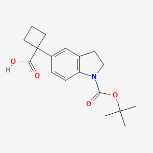 1-(1-(tert-Butoxycarbonyl)indolin-5-yl)cyclobutane-1-carboxylic acid