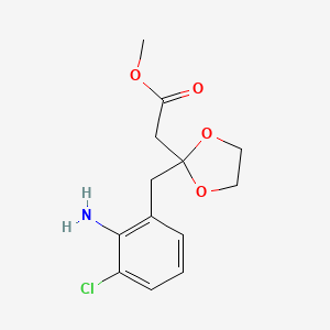 molecular formula C13H16ClNO4 B15535735 Methyl 2-(2-(2-amino-3-chlorobenzyl)-1,3-dioxolan-2-yl)acetate 