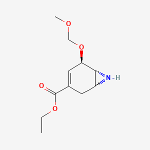 molecular formula C11H17NO4 B15535943 Ethyl (1R,5R,6R)-5-(methoxymethoxy)-7-azabicyclo[4.1.0]hept-3-ene-3-carboxylate 