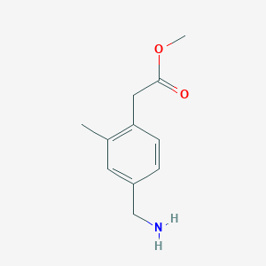 molecular formula C11H15NO2 B15536296 Methyl 2-(4-(aminomethyl)-2-methylphenyl)acetate 