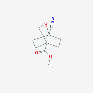 molecular formula C11H15NO3 B15536620 Ethyl 1-cyano-2-oxabicyclo[2.2.2]octane-4-carboxylate 