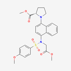 Methyl (4-((4-methoxy-N-(2-methoxy-2-oxoethyl)phenyl)sulfonamido)naphthalen-1-yl)-L-prolinate